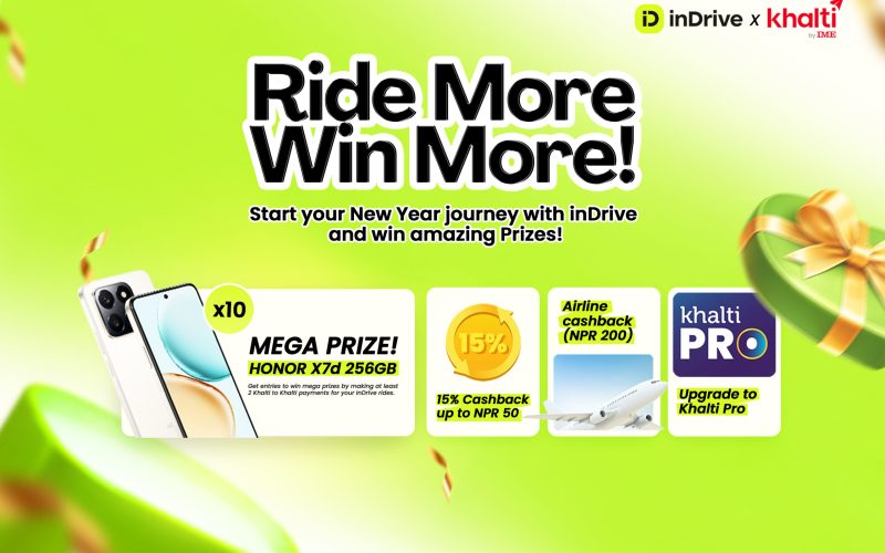 इनड्राइभको नयाँ वर्ष २०८३ को अवसरमा ‘राइड मोर, विन मोर’ क्याम्पेन